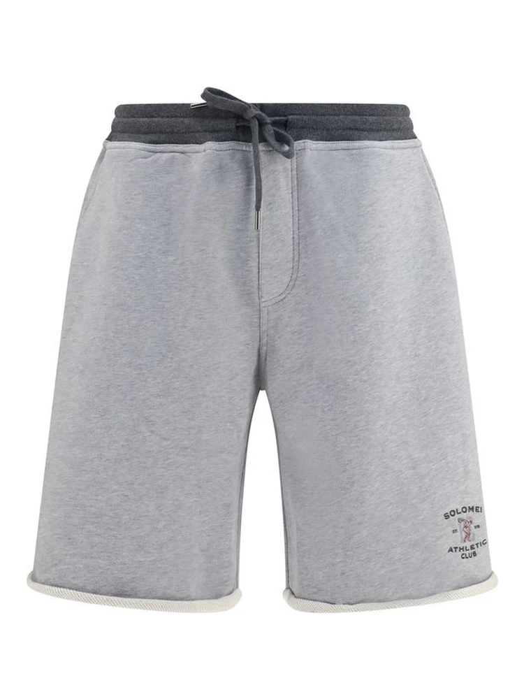 Gray Cotton Bermuda Shorts