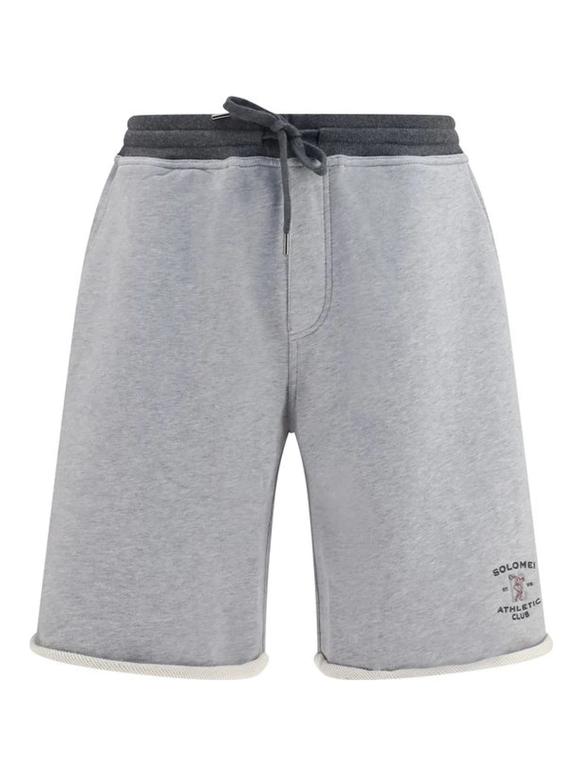 Gray Cotton Bermuda Shorts