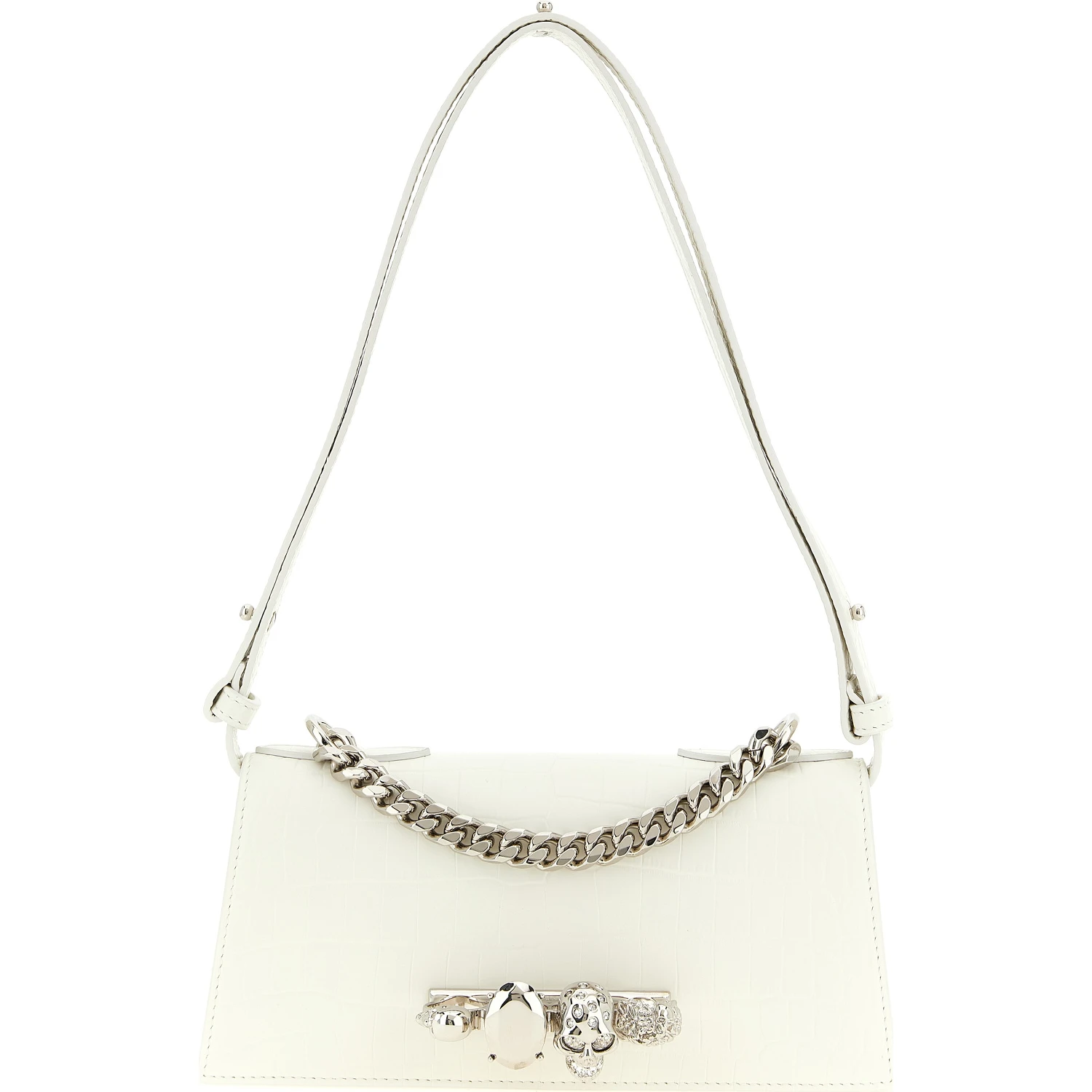 White Calfskin Shoulder Bag