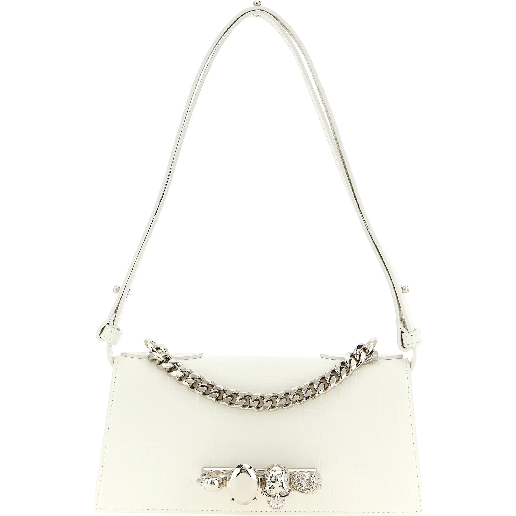 White Calfskin Shoulder Bag