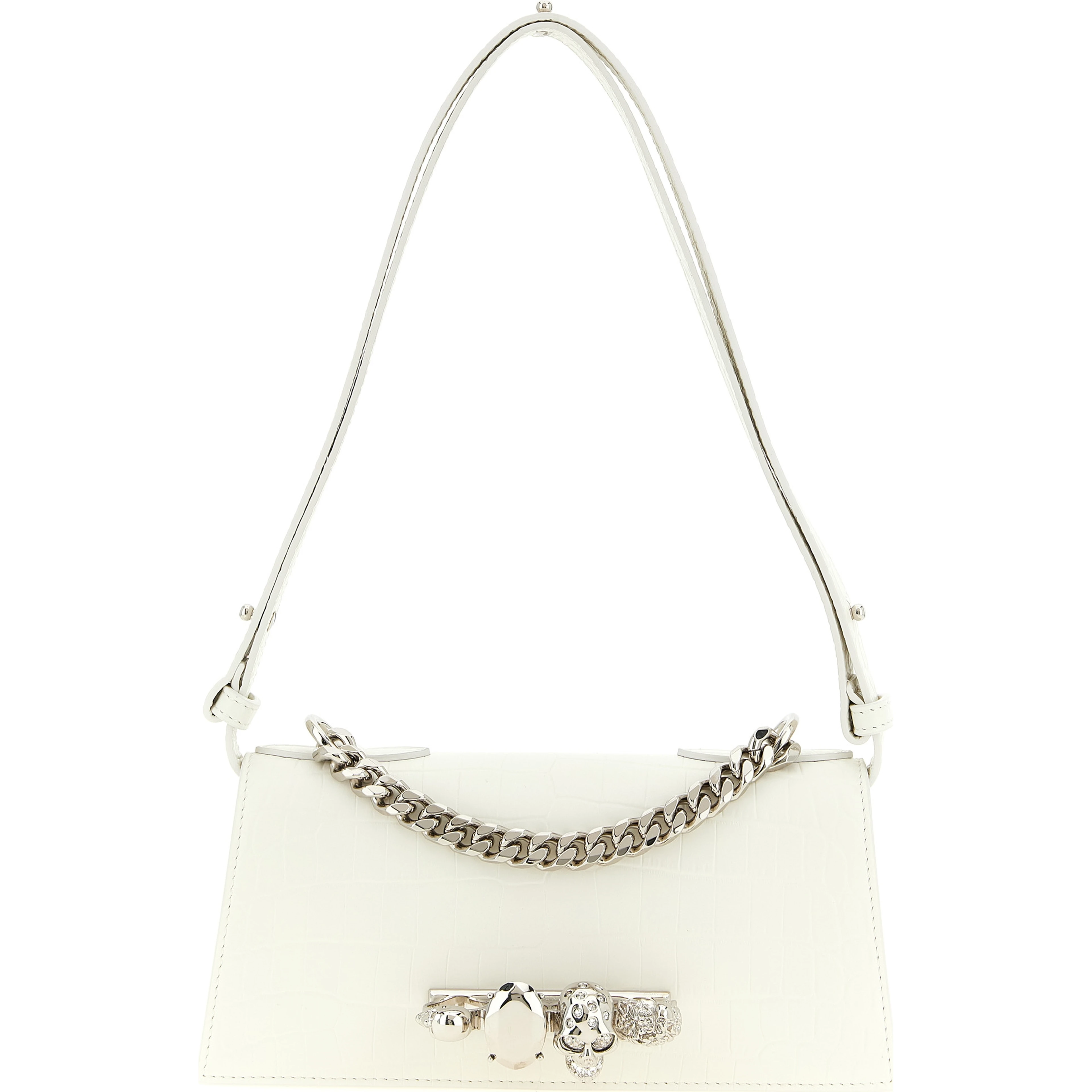 White Calfskin Shoulder Bag