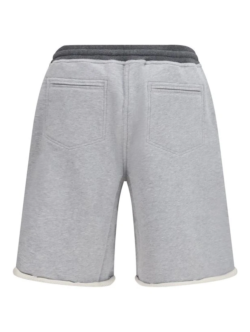 Gray Cotton Bermuda Shorts
