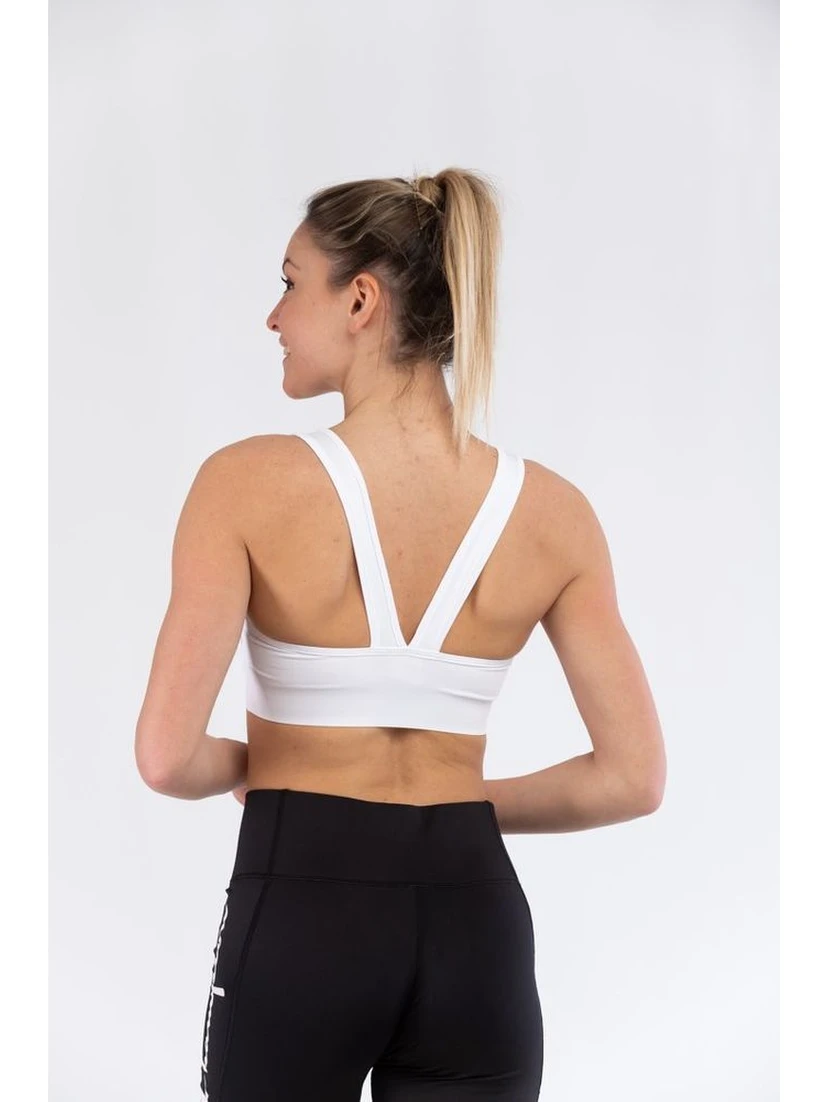 White Polyester Sport Bra