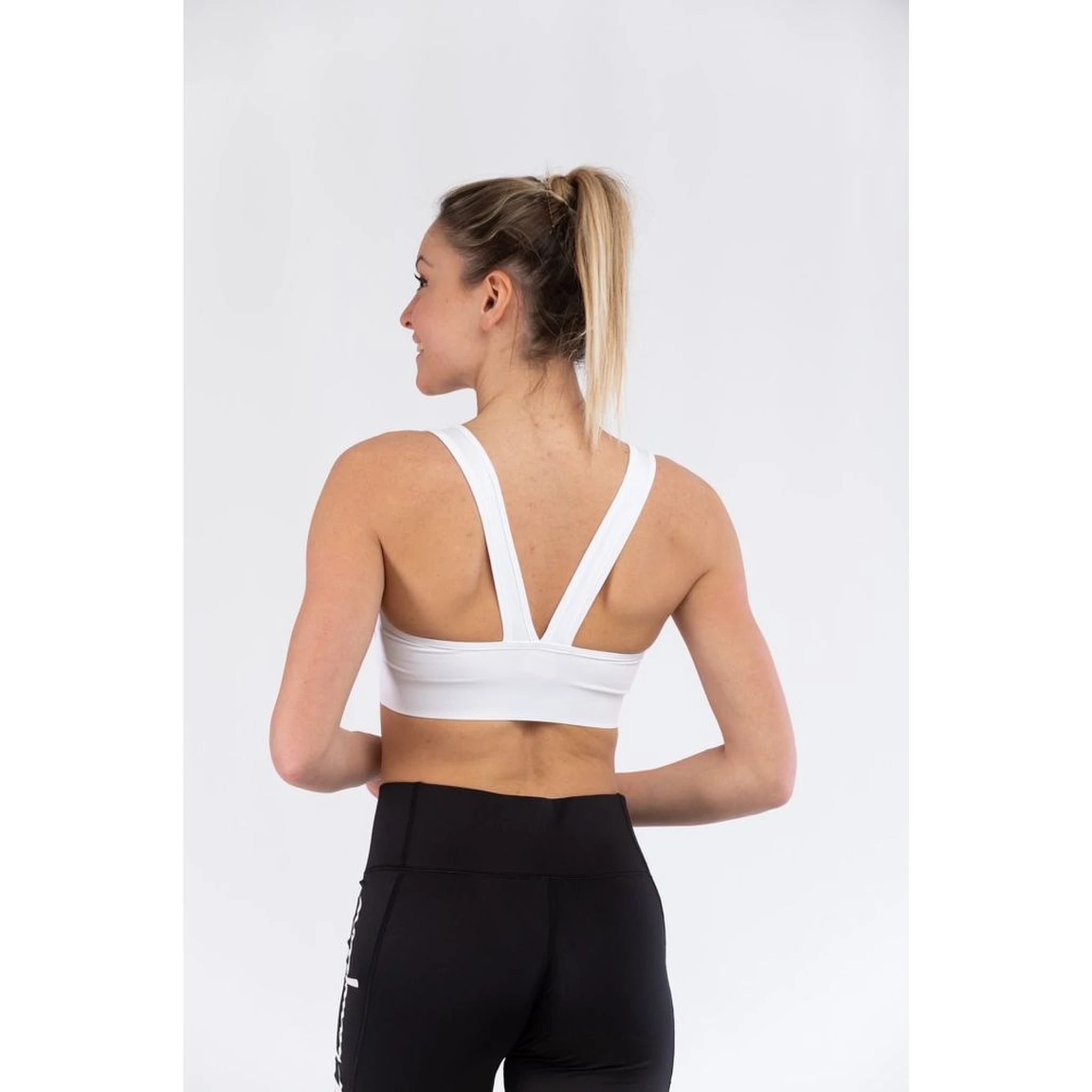 White Polyester Sport Bra