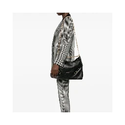 Black Calfskin Shoulder Bag