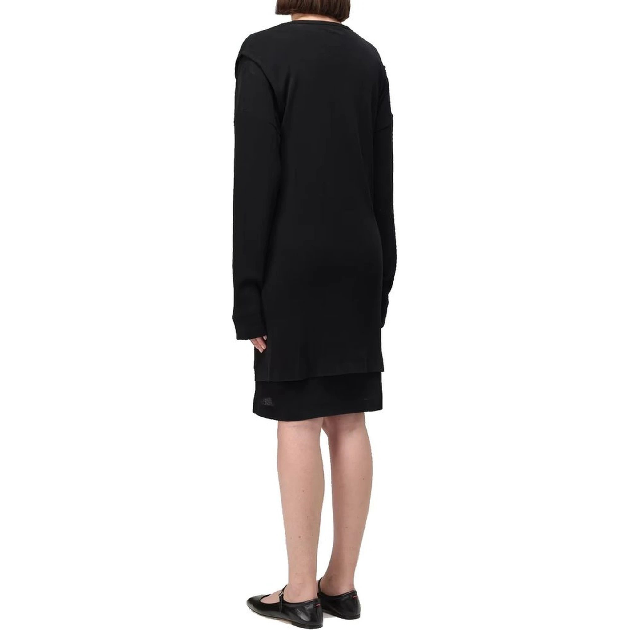 Black Cotton Casual Dress