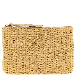 Beige Polypropylene Clutch Bag