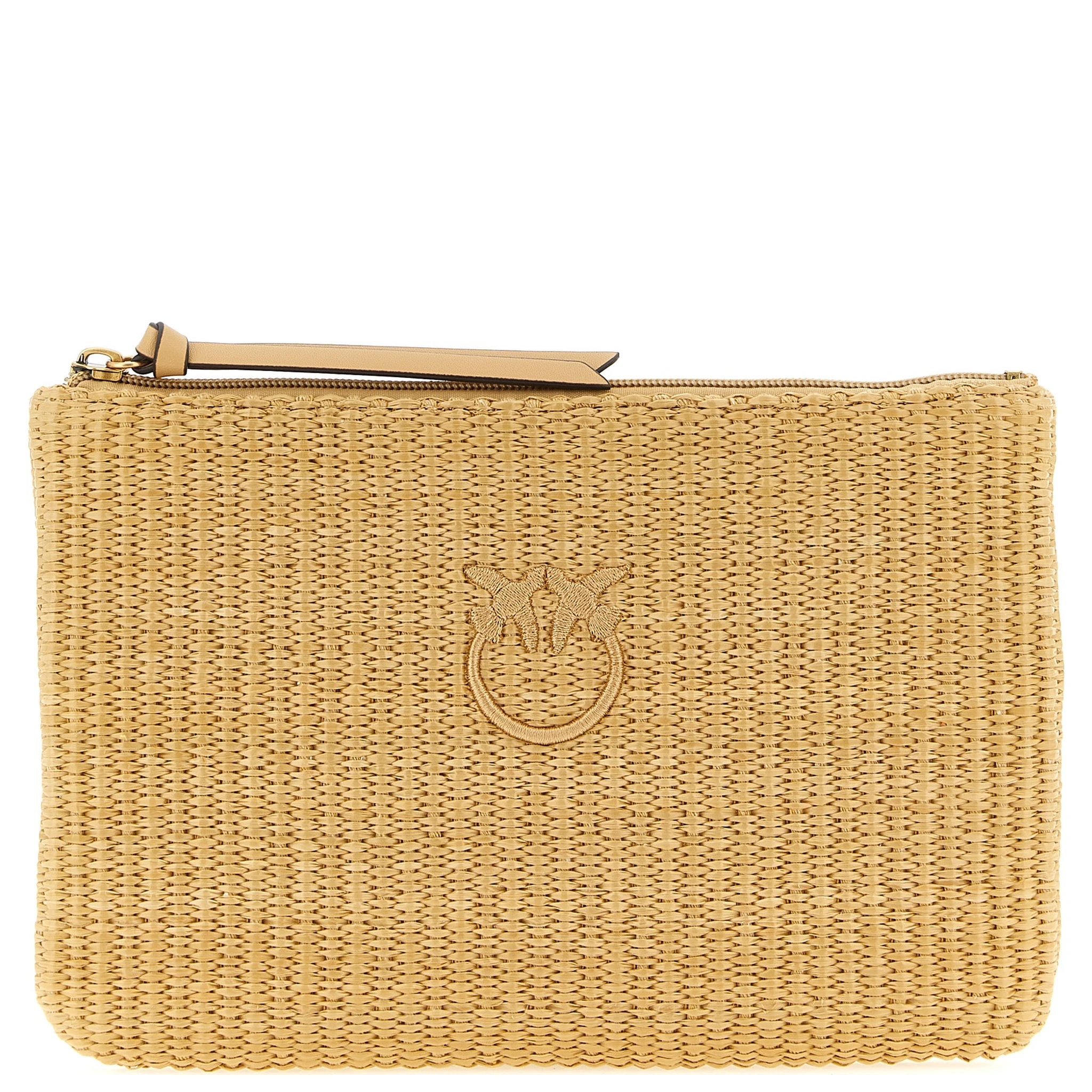 Beige Polypropylene Clutch Bag