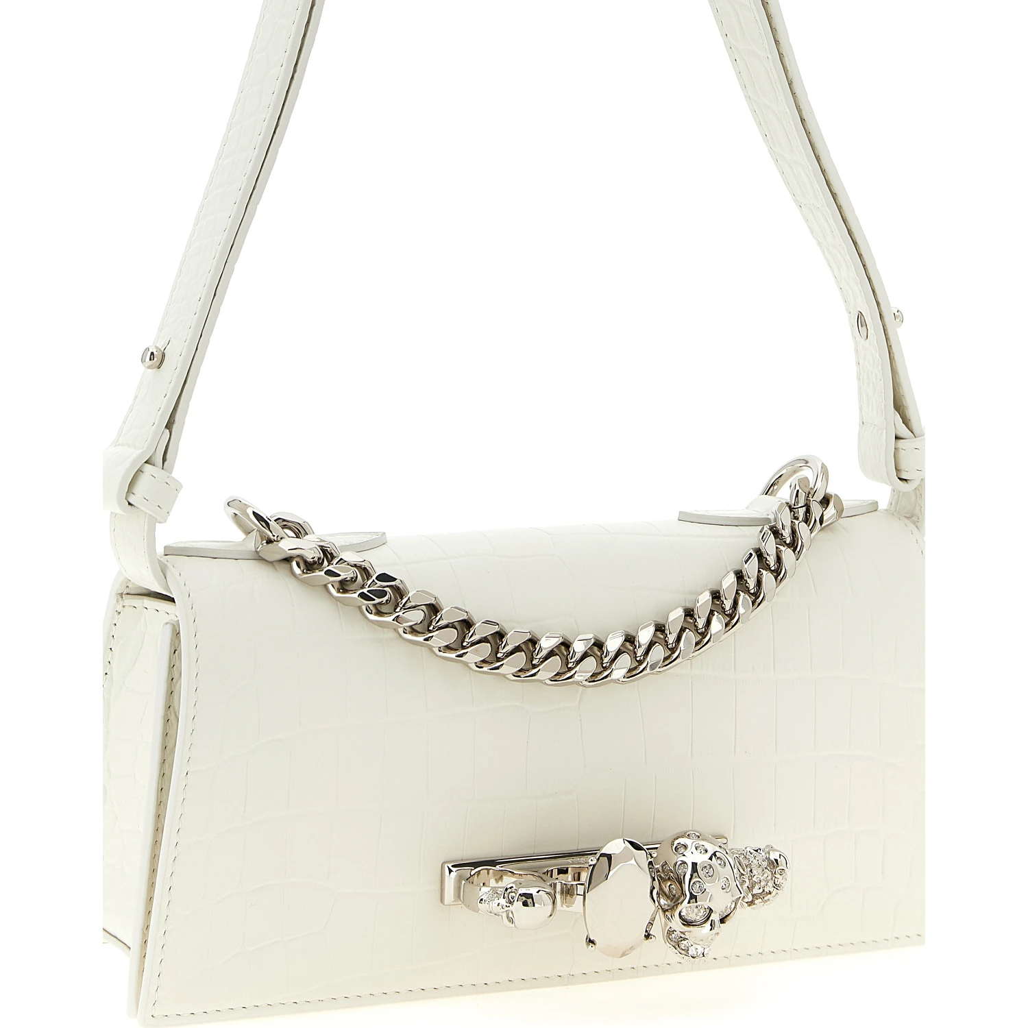 White Calfskin Shoulder Bag