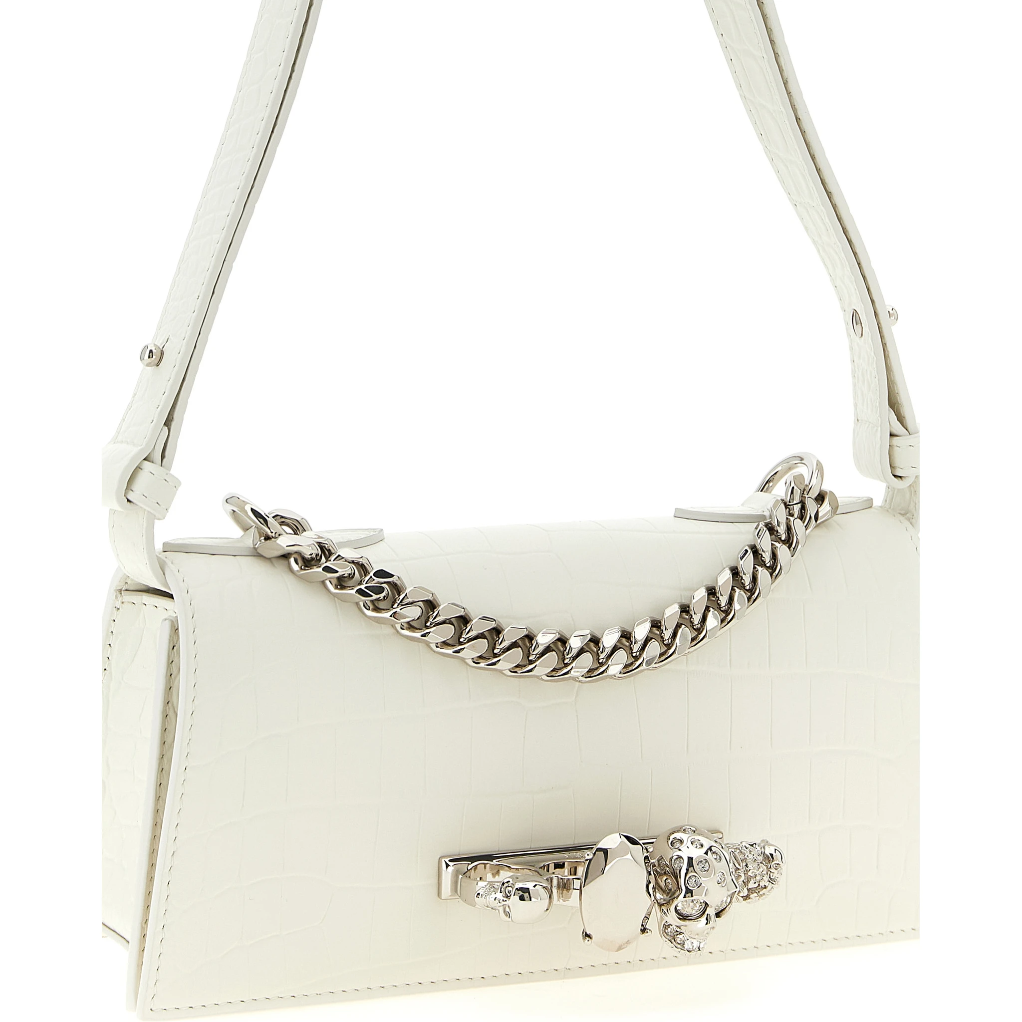 White Calfskin Shoulder Bag