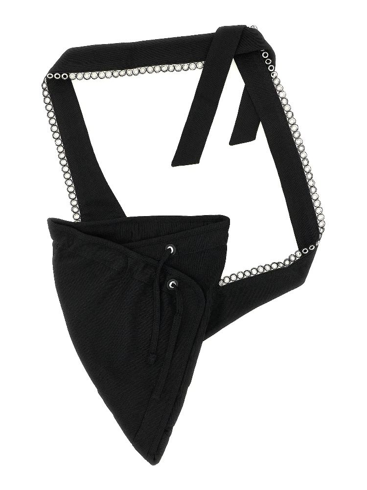 Black Cotton Crossbody Bag