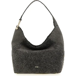 Gray Calfskin Shoulder Bag