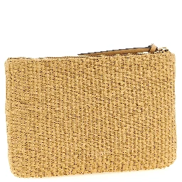 Beige Polypropylene Clutch Bag