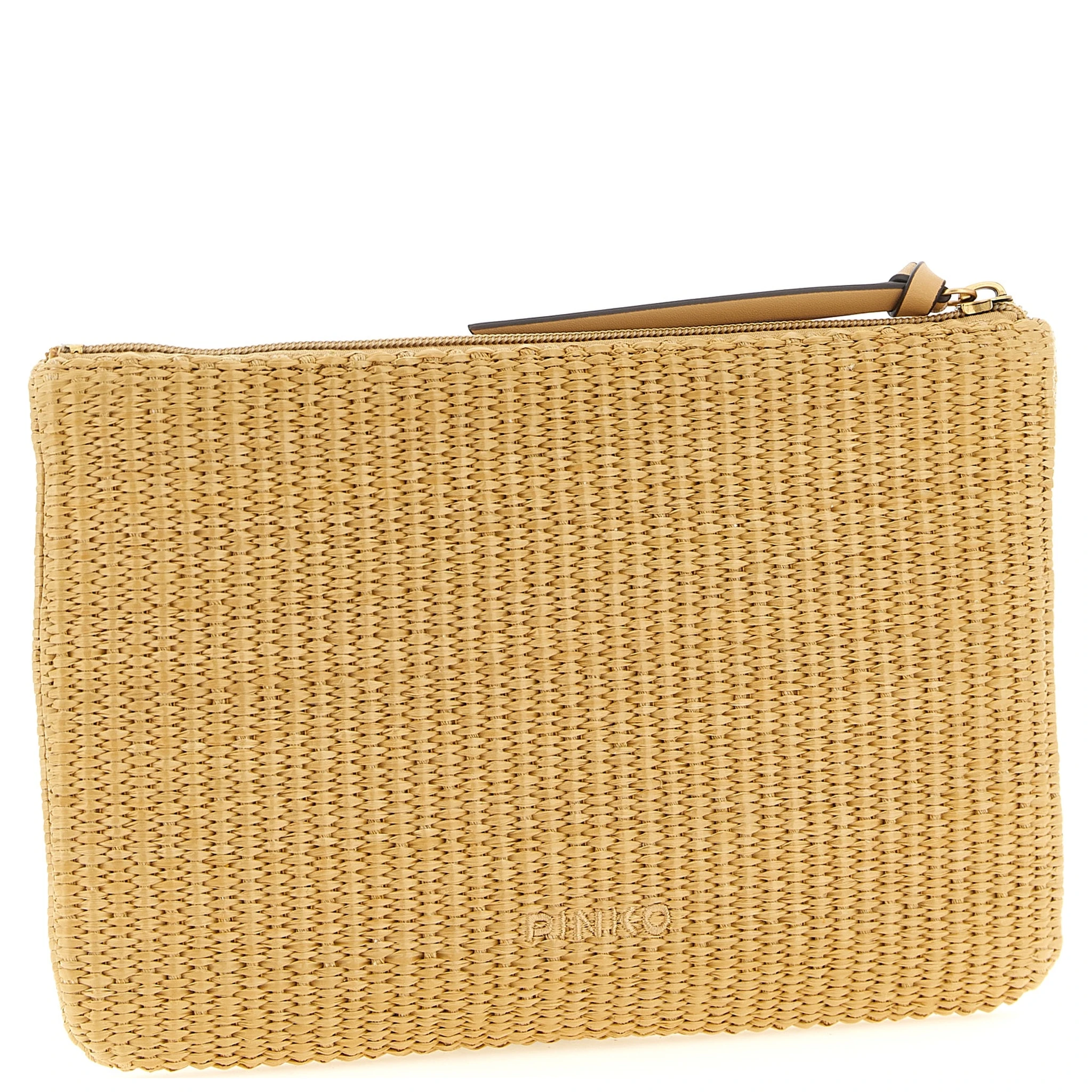 Beige Polypropylene Clutch Bag