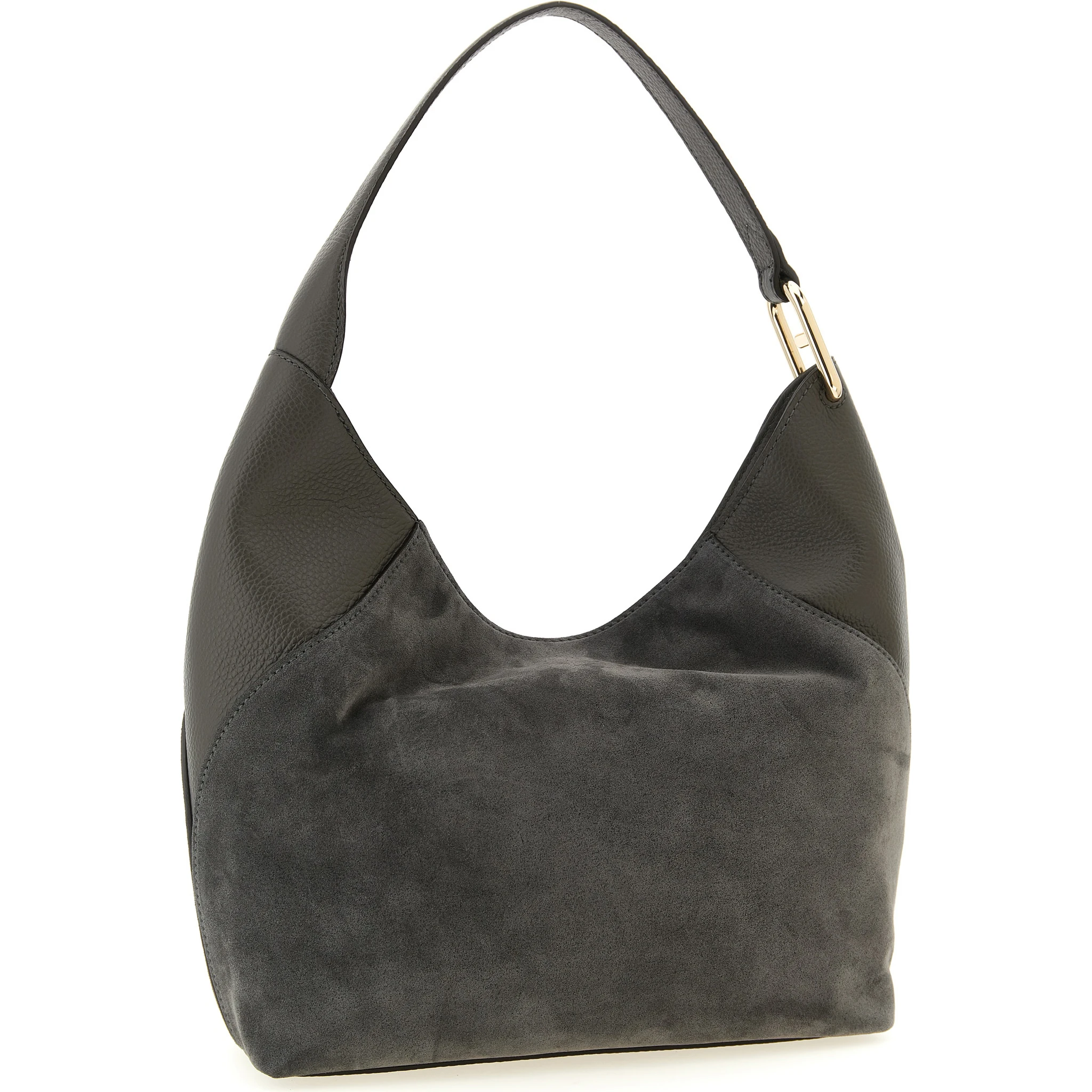 Gray Calfskin Shoulder Bag