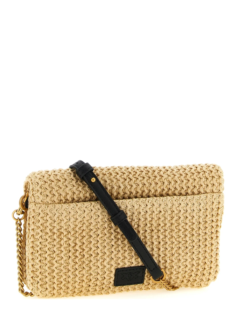 Beige Polypropylene Clutch Bag