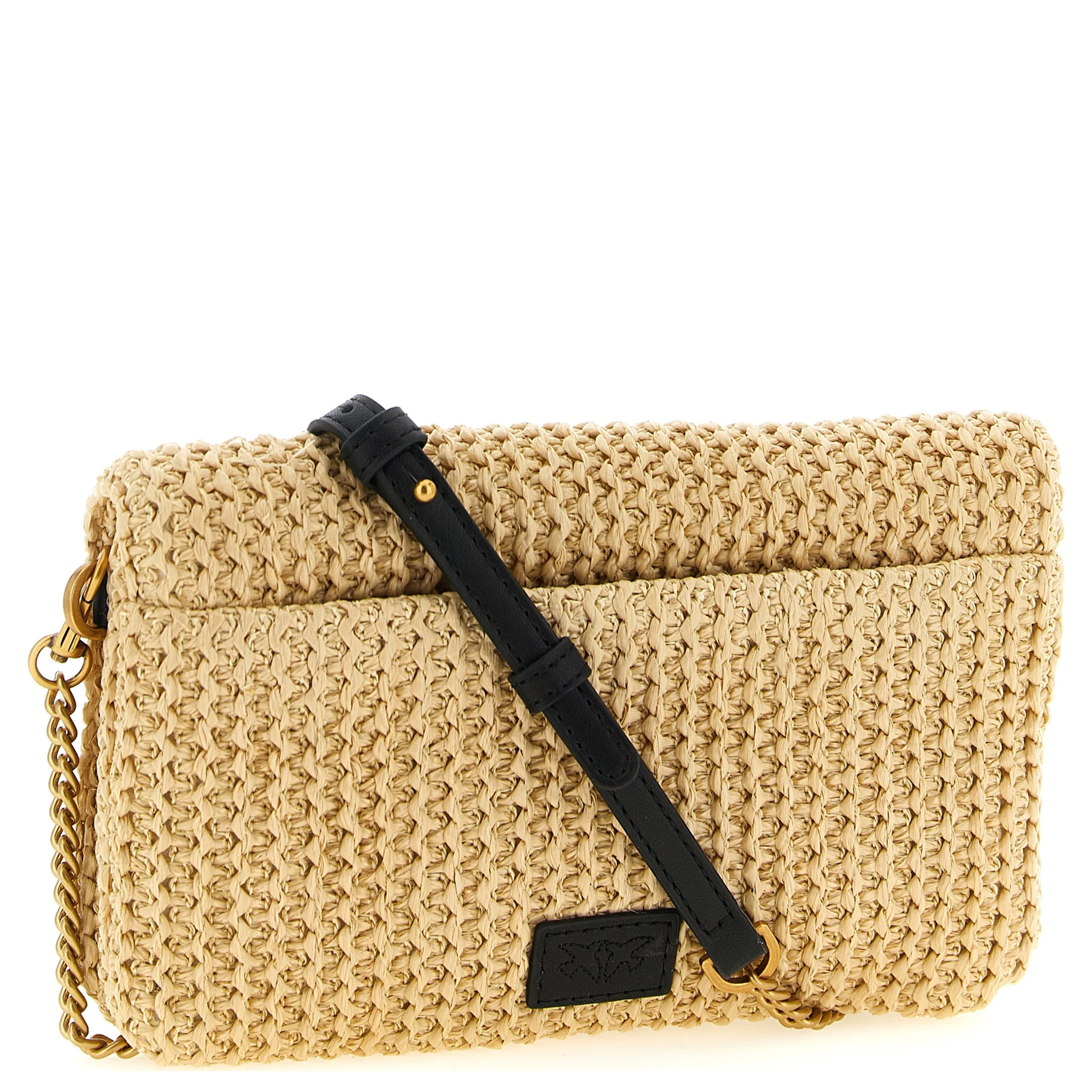 Beige Polypropylene Clutch Bag