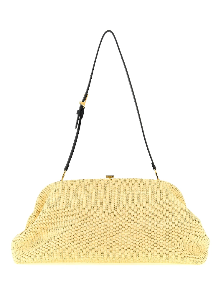 Beige Viscose Clutch Bag