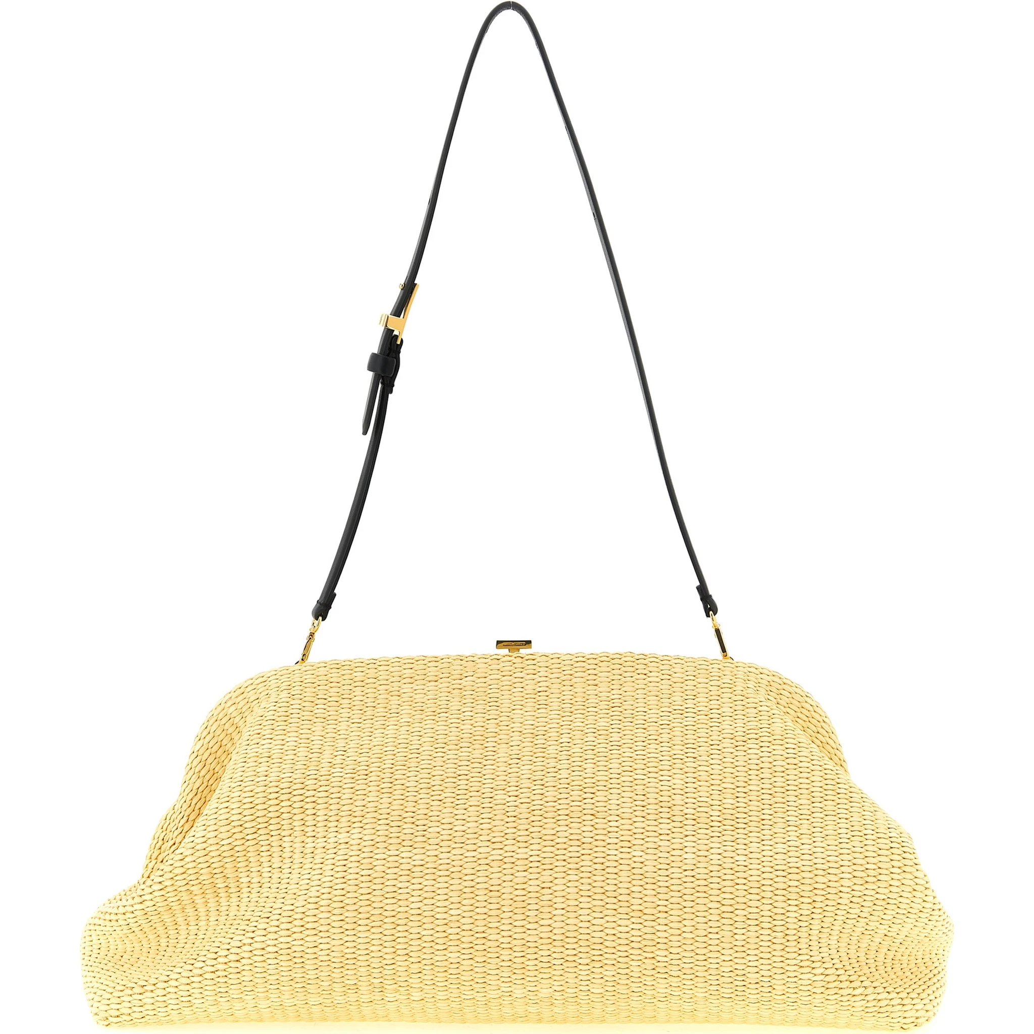 Beige Viscose Clutch Bag