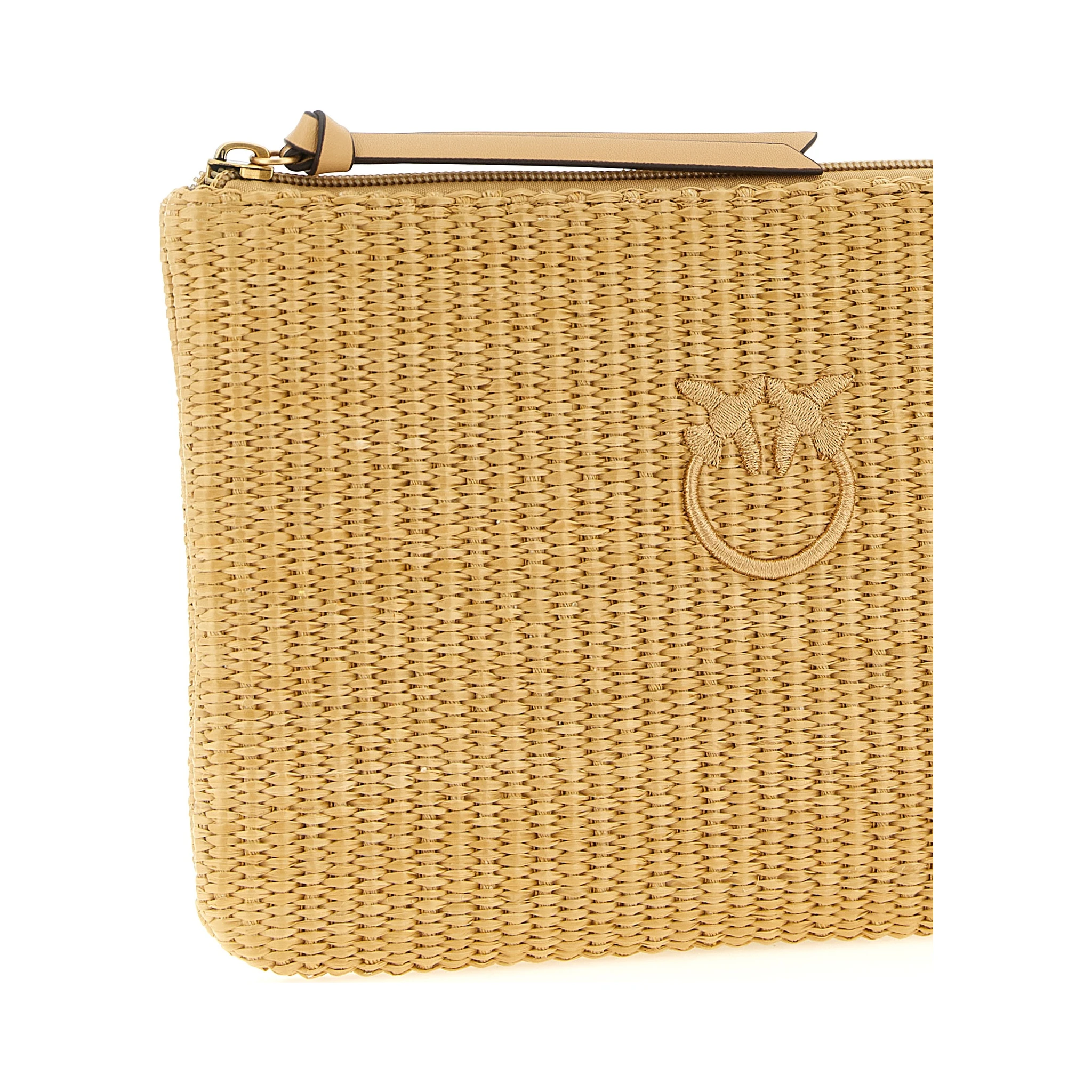 Beige Polypropylene Clutch Bag