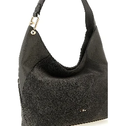 Gray Calfskin Shoulder Bag