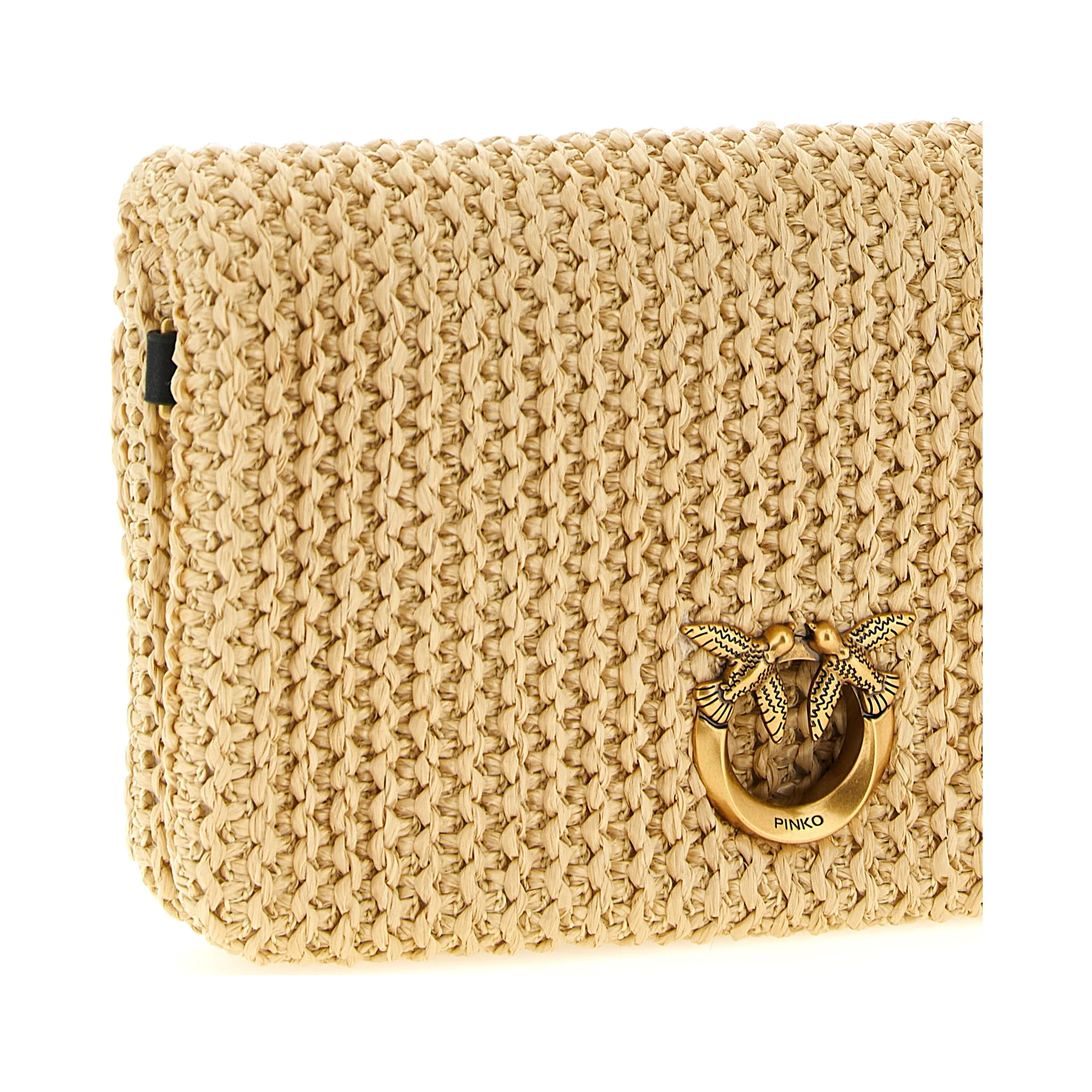 Beige Polypropylene Clutch Bag