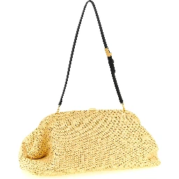 Beige Viscose Clutch Bag