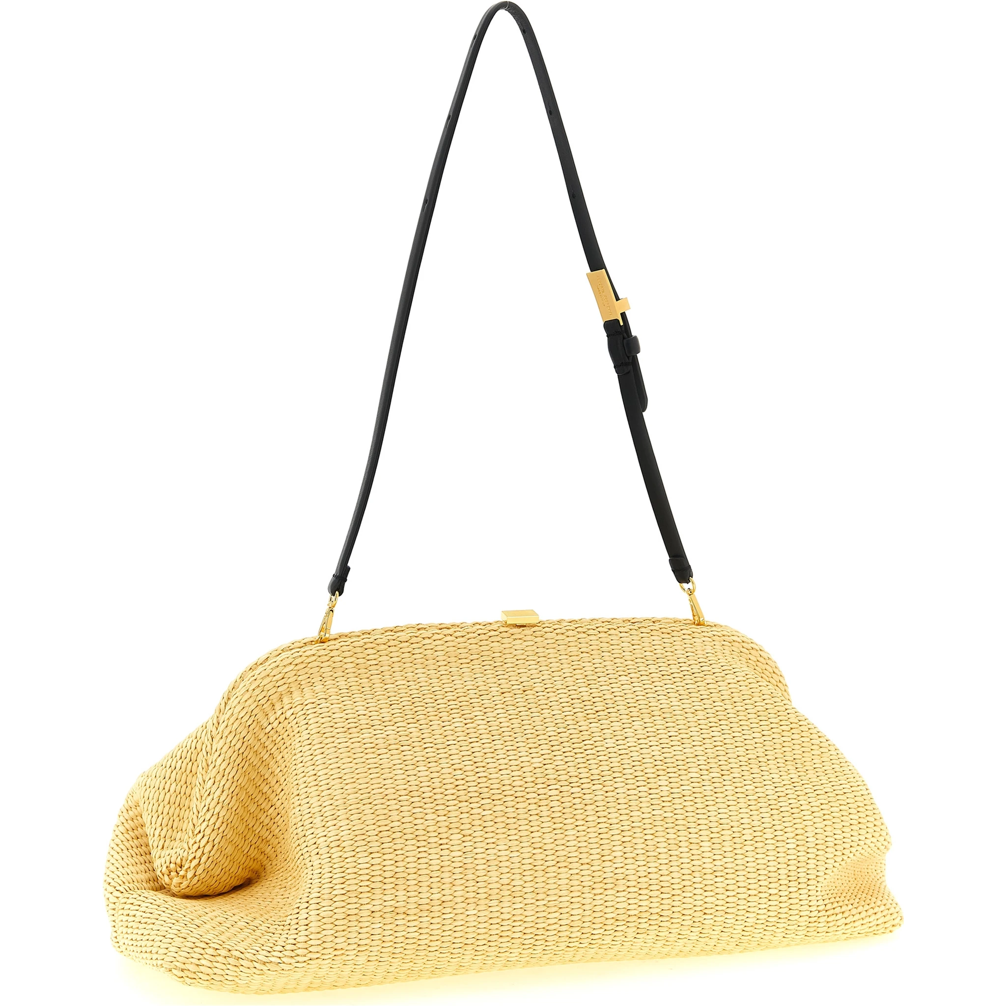 Beige Viscose Clutch Bag