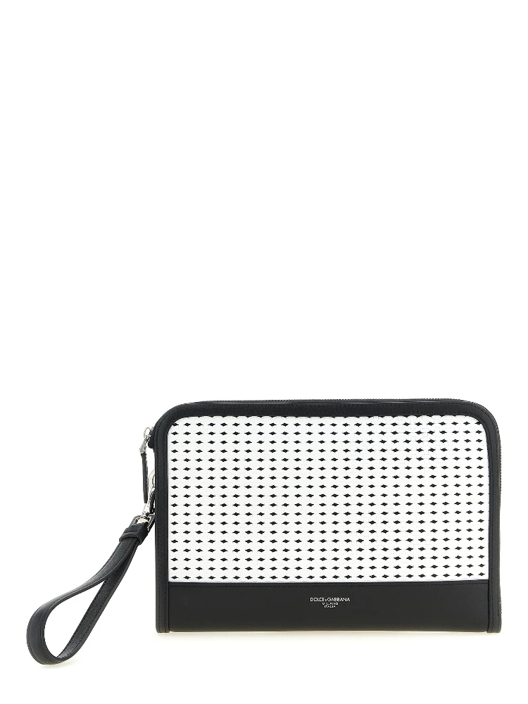 Bicolor Calfskin Clutch Bag