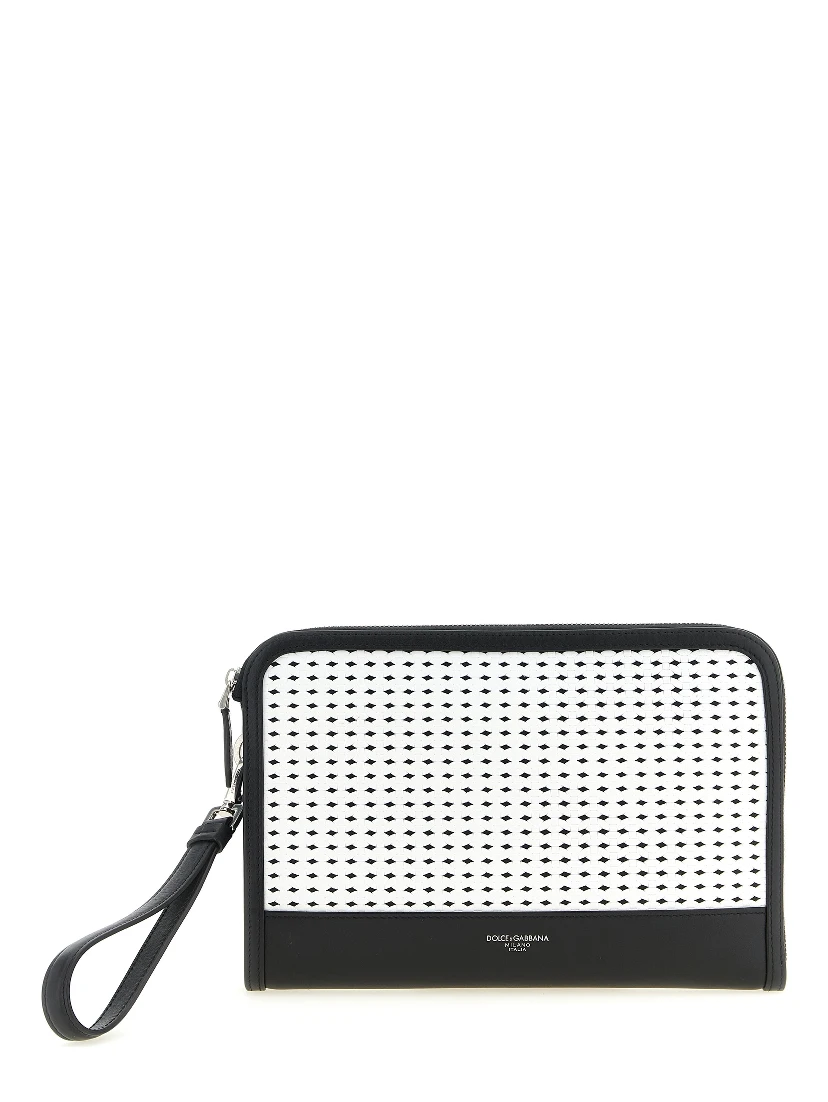 Bicolor Calfskin Clutch Bag