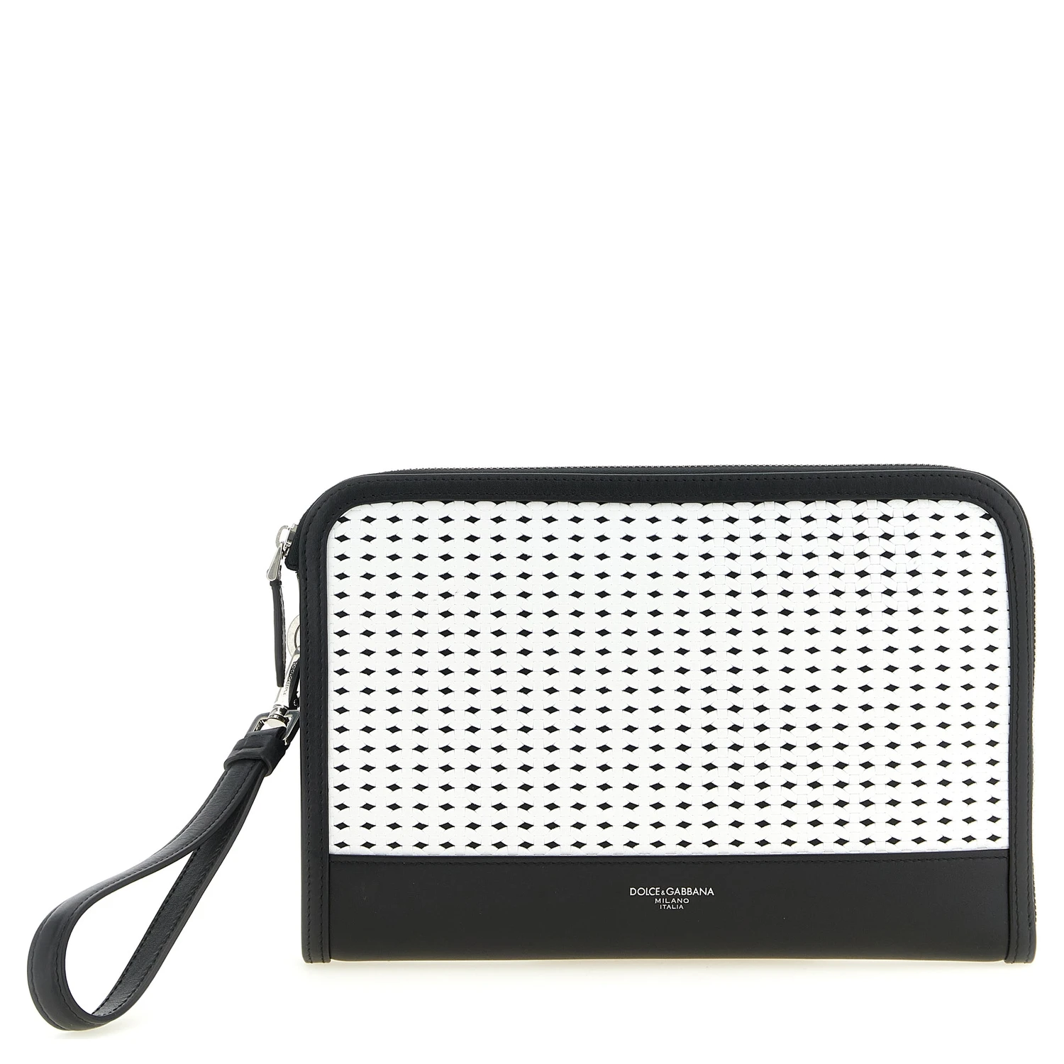 Bicolor Calfskin Clutch Bag