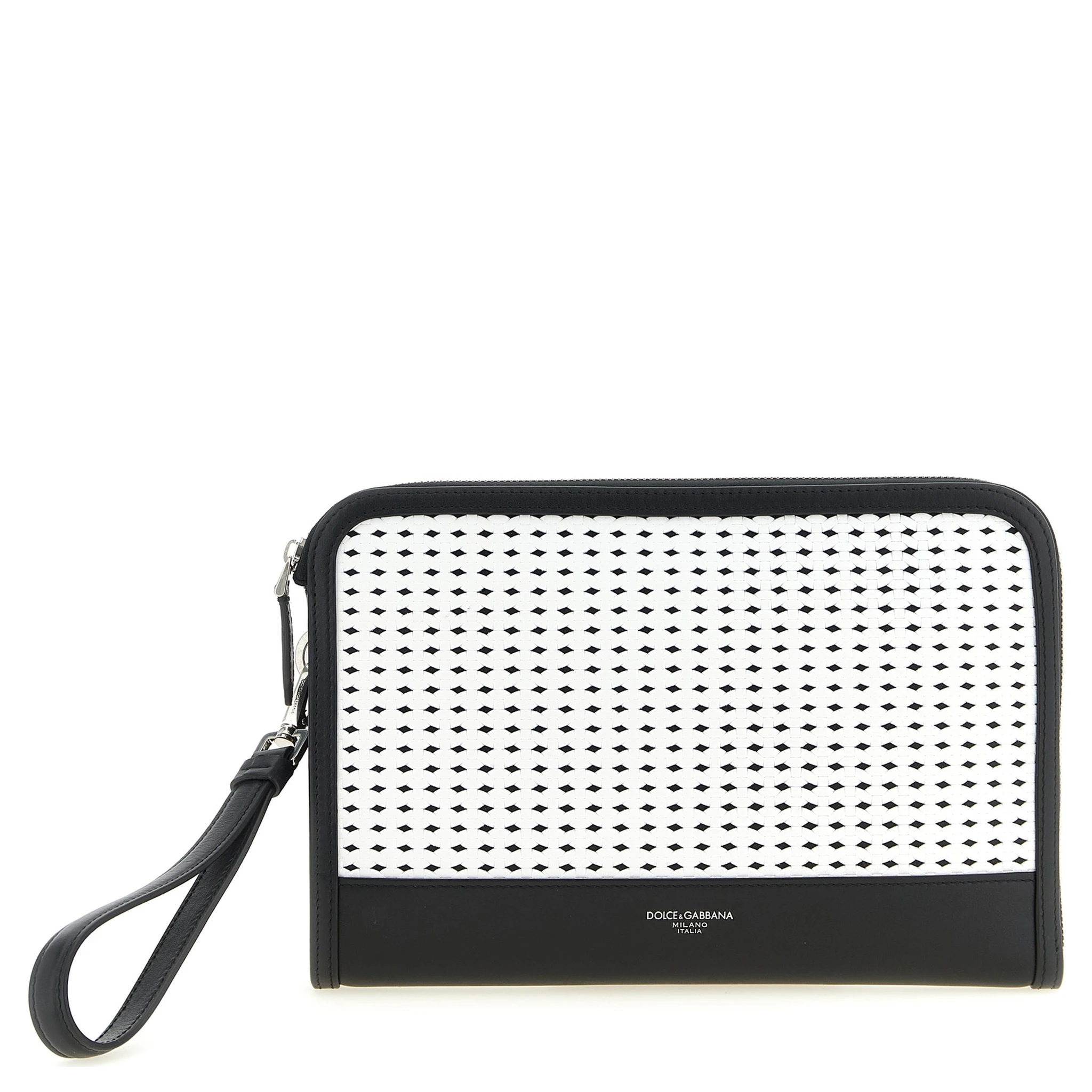 Bicolor Calfskin Clutch Bag