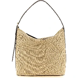 Beige Cotton Shoulder Bag