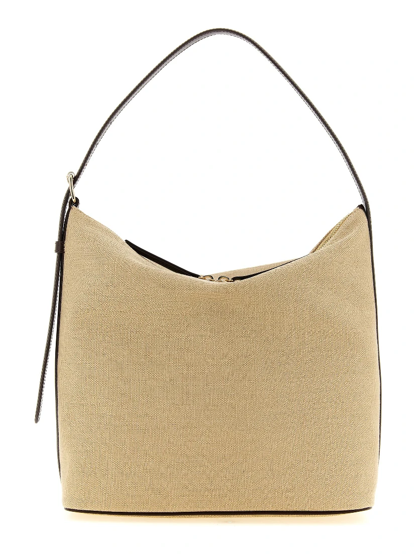 Beige Cotton Shoulder Bag