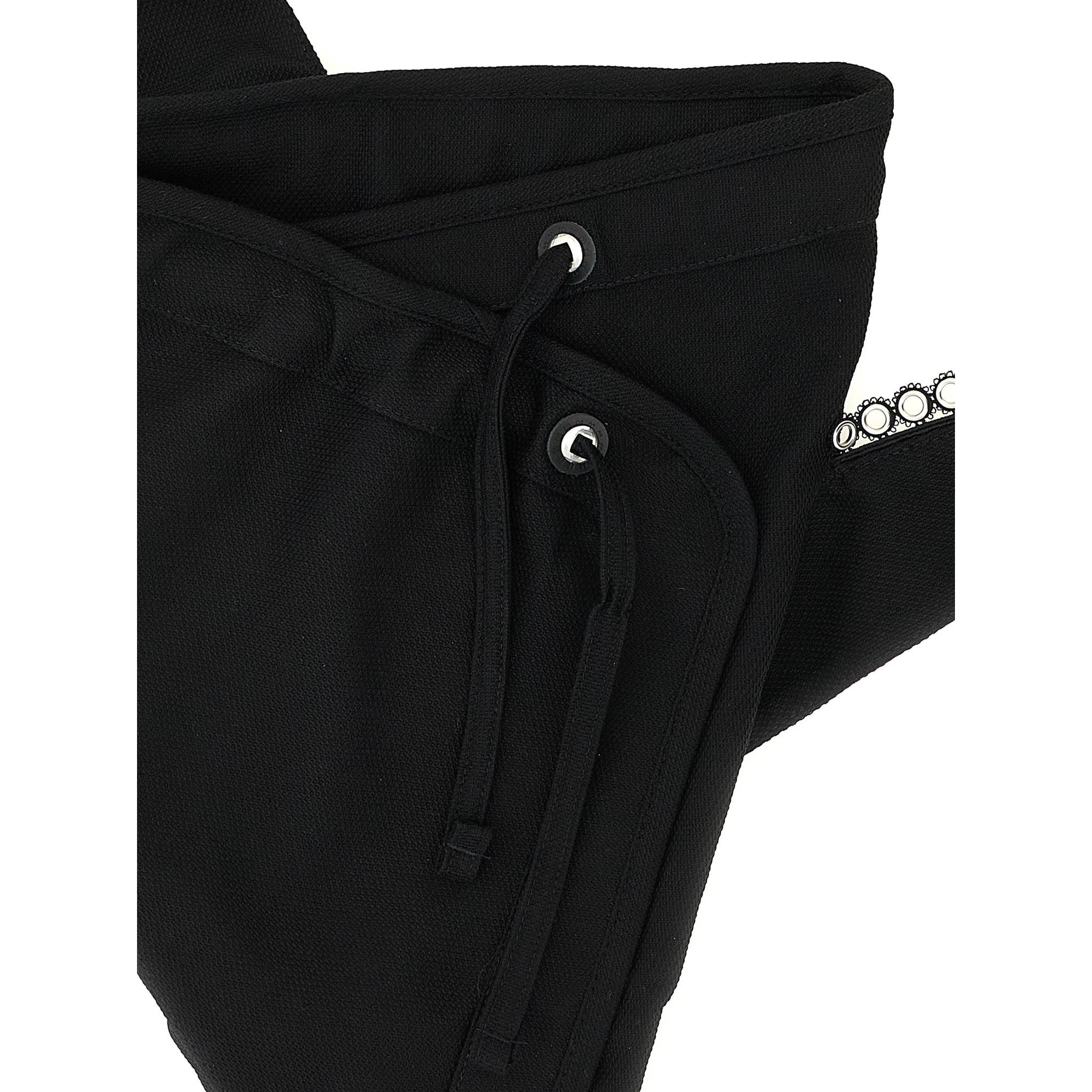 Black Cotton Crossbody Bag