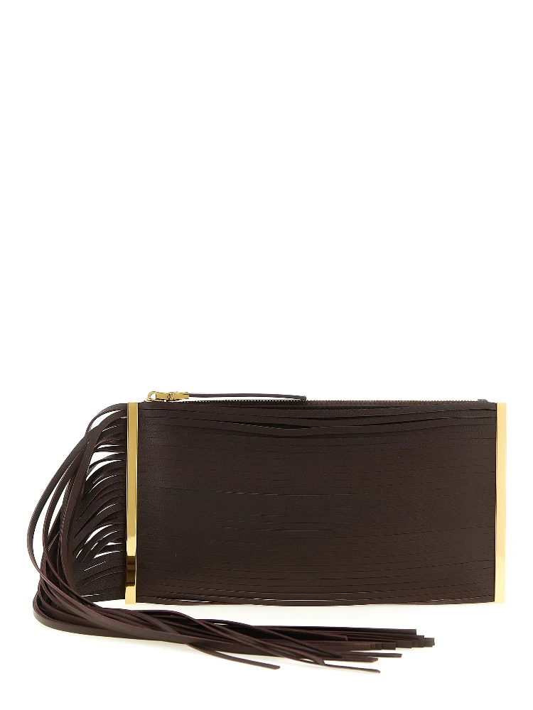 Brown Leather Clutch Bag