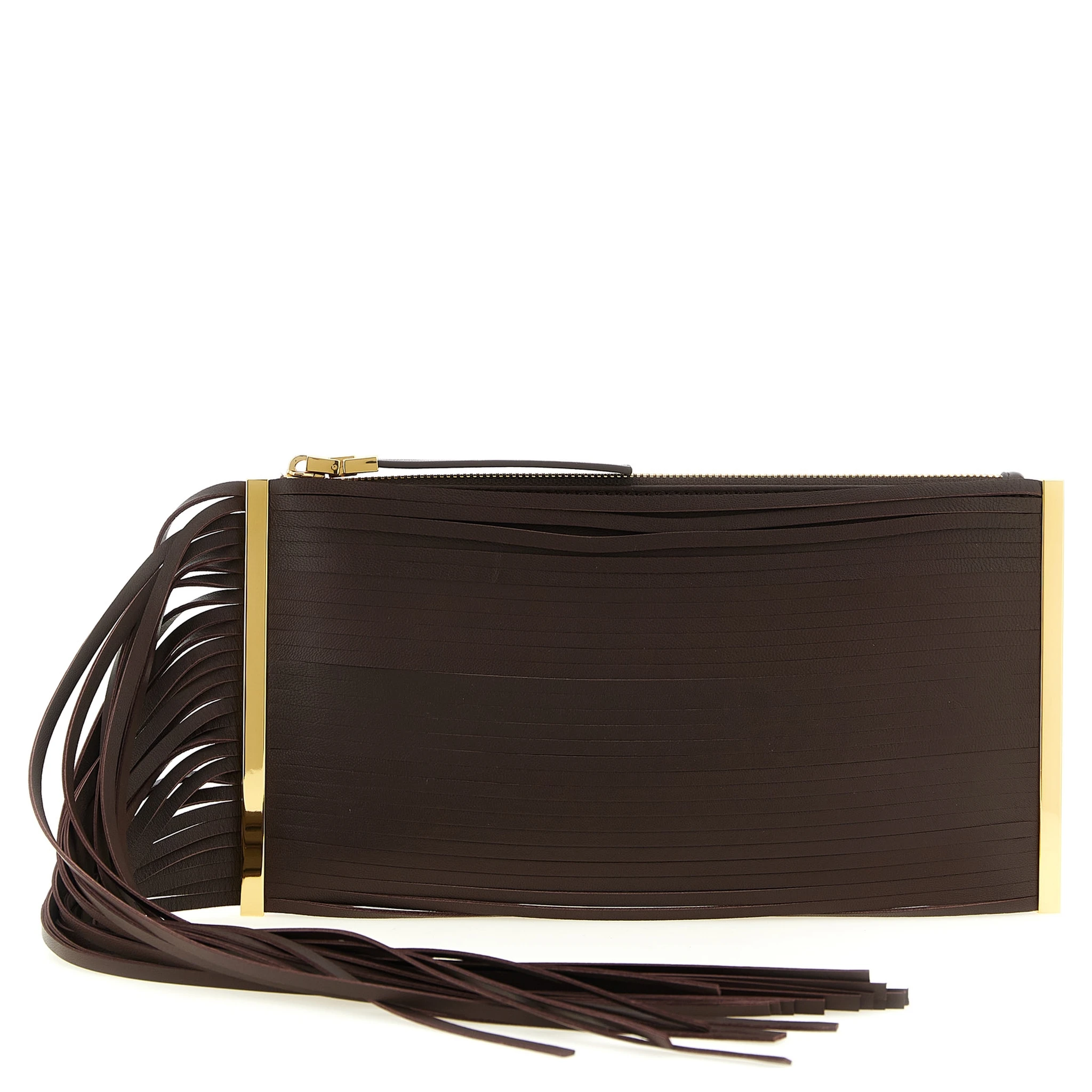 Brown Leather Clutch Bag