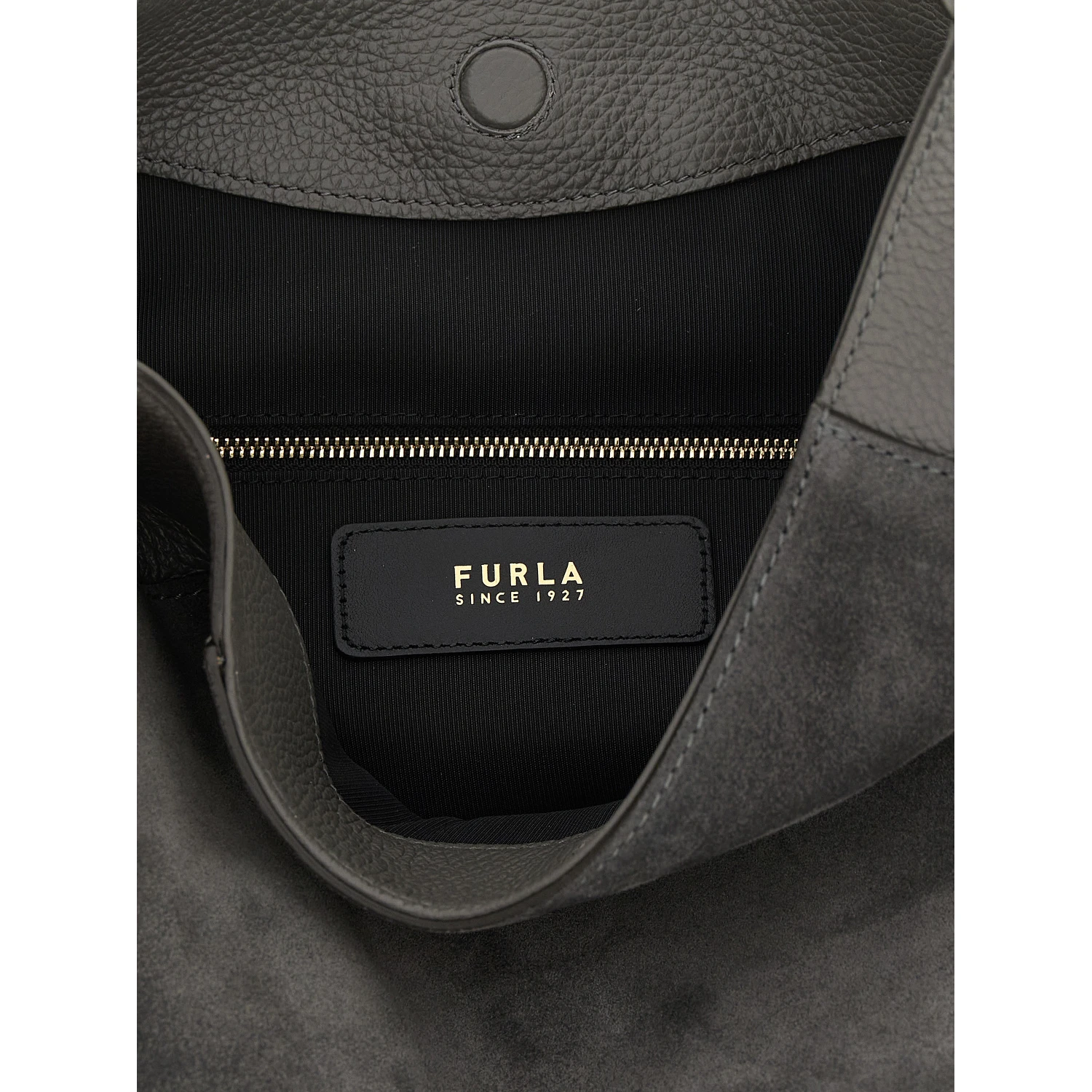 Gray Calfskin Shoulder Bag