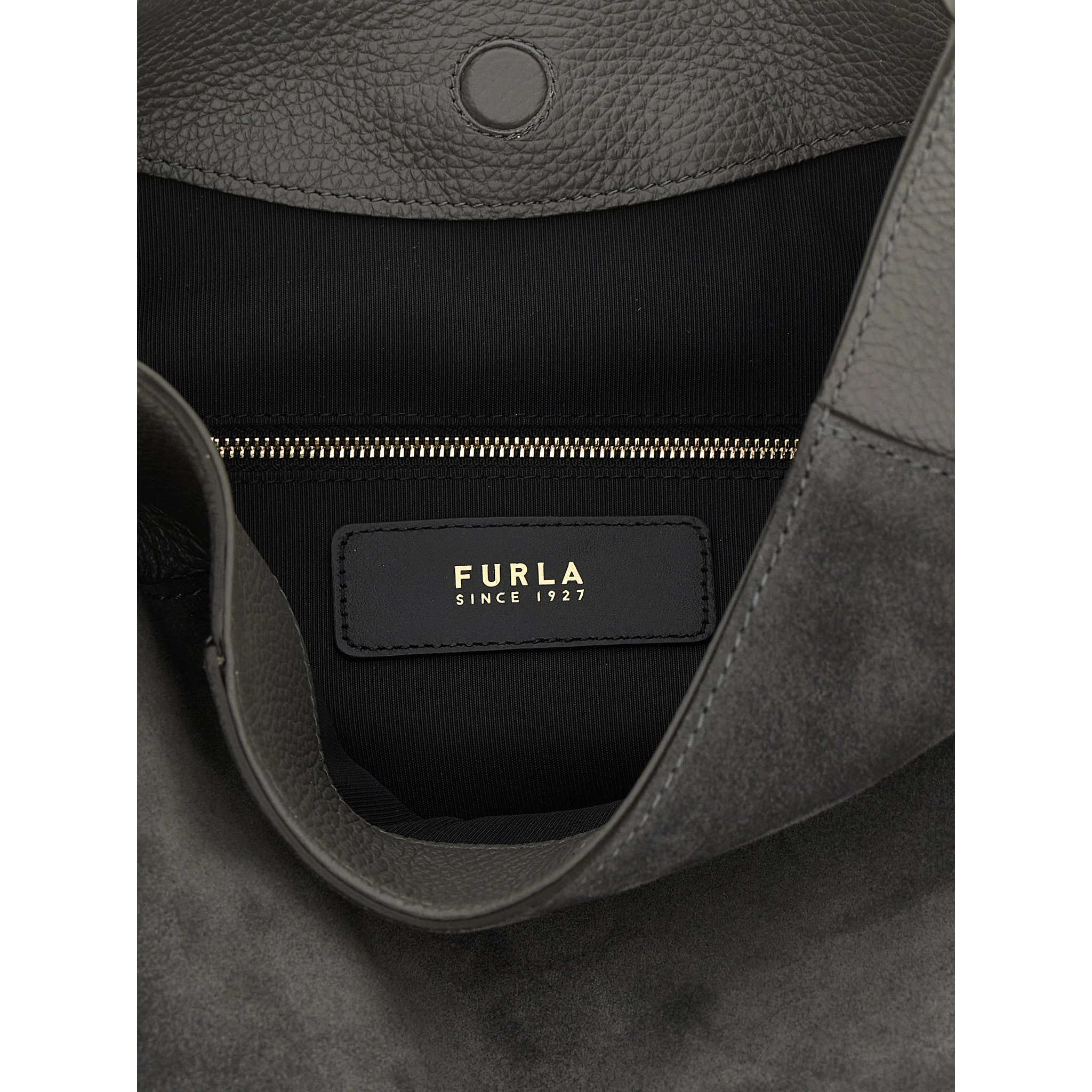Gray Calfskin Shoulder Bag