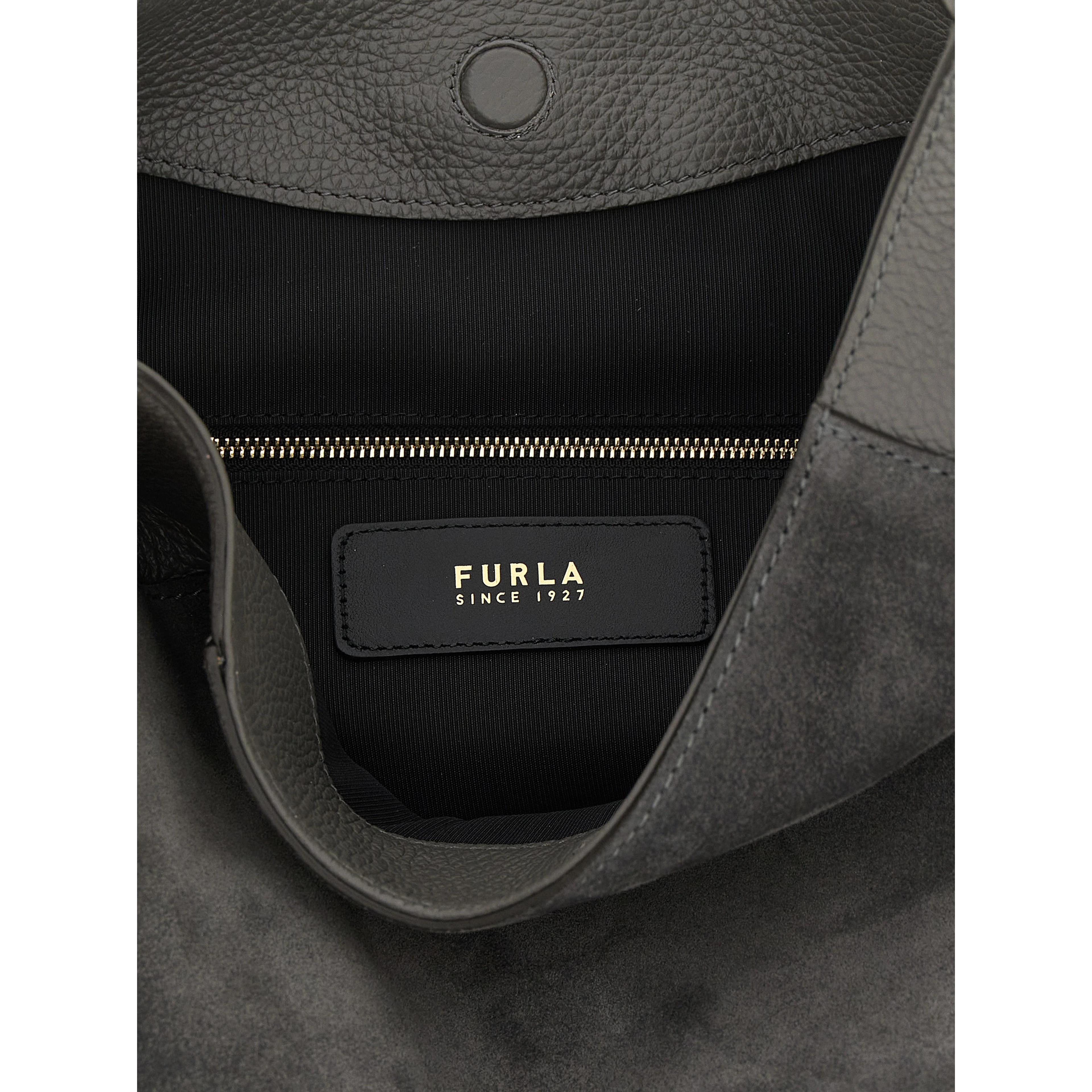 Gray Calfskin Shoulder Bag