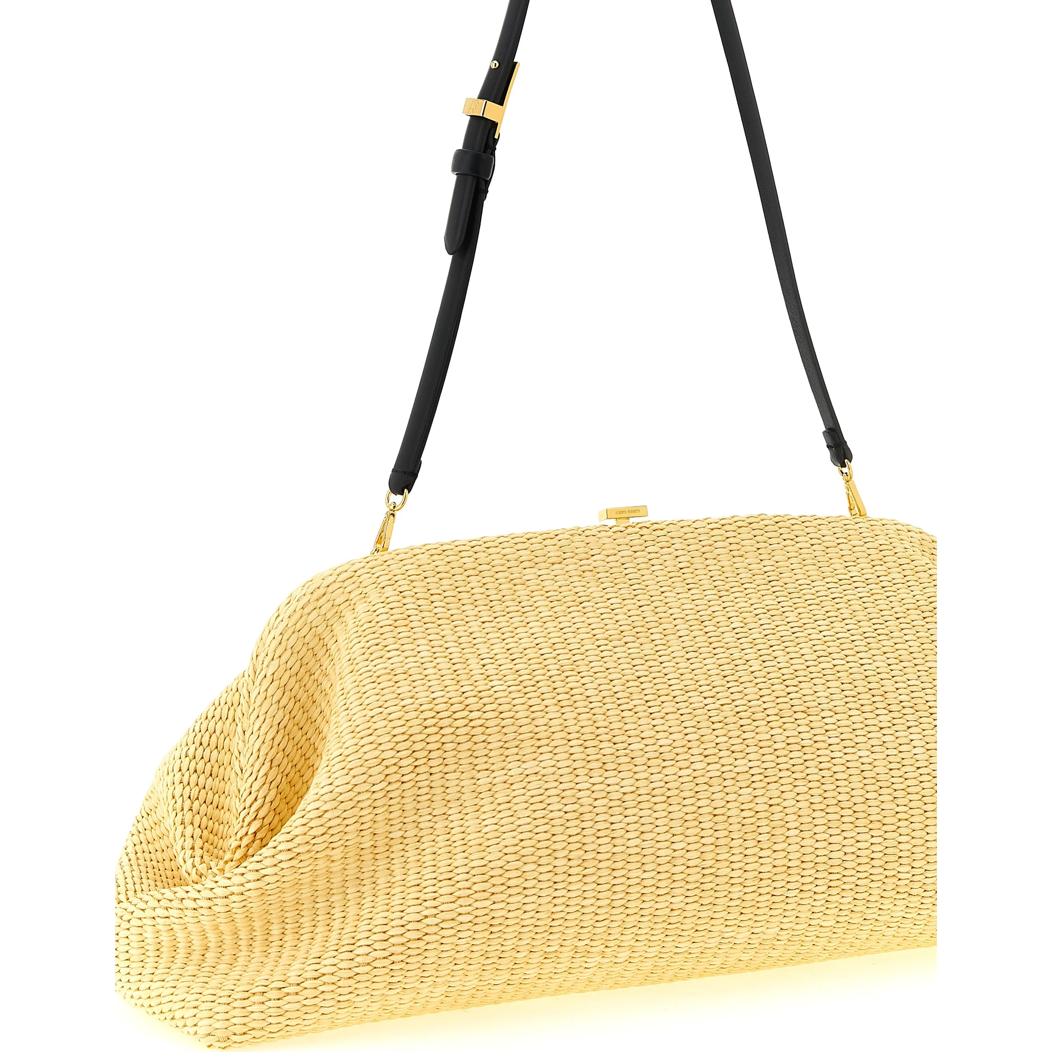 Beige Viscose Clutch Bag