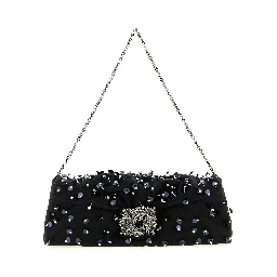 Black Viscose Clutch Bag