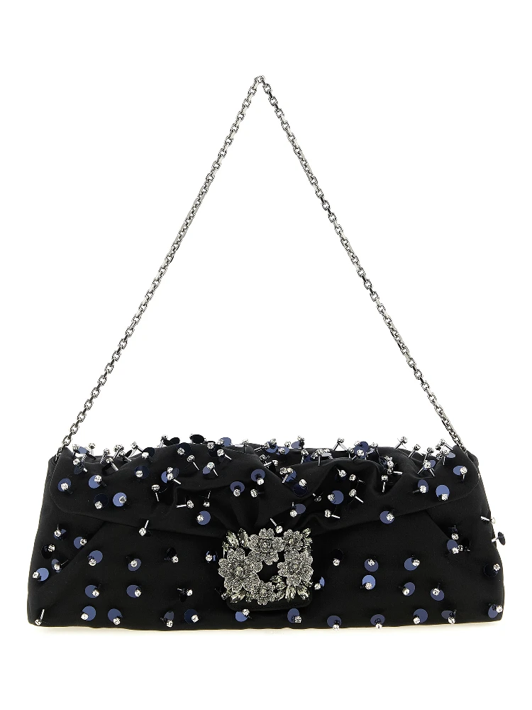Black Viscose Clutch Bag