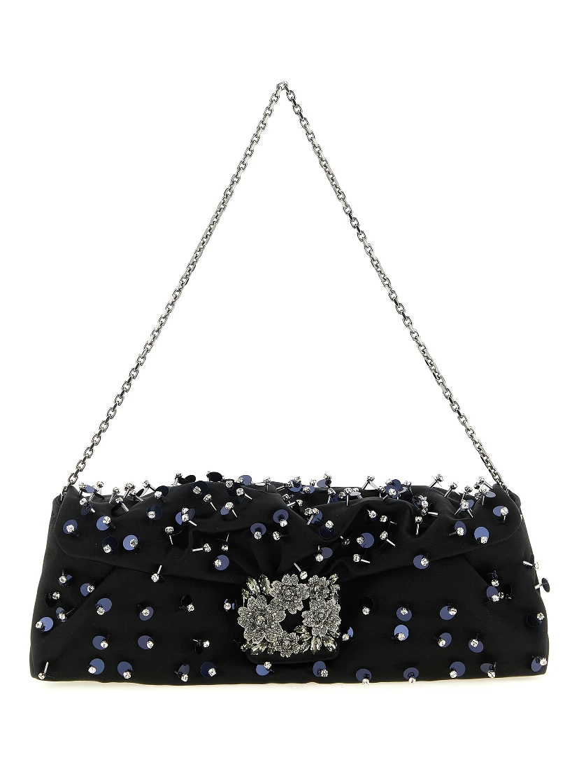 Black Viscose Clutch Bag