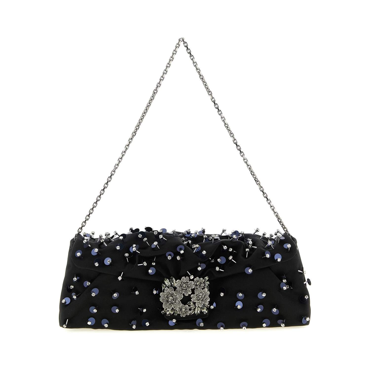 Black Viscose Clutch Bag