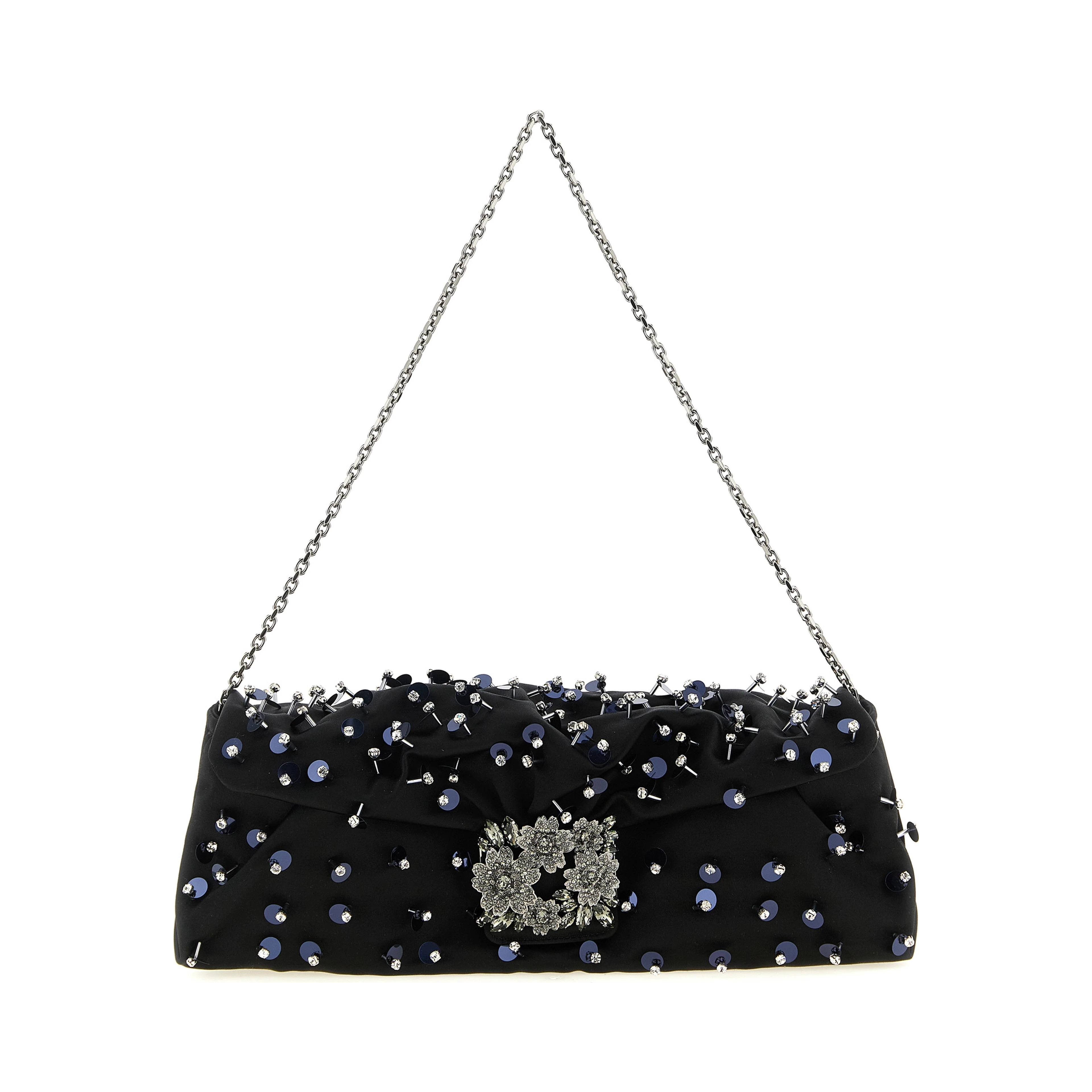 Black Viscose Clutch Bag