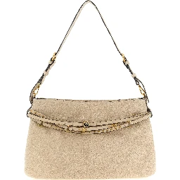 Beige Cowhide Shoulder Bag