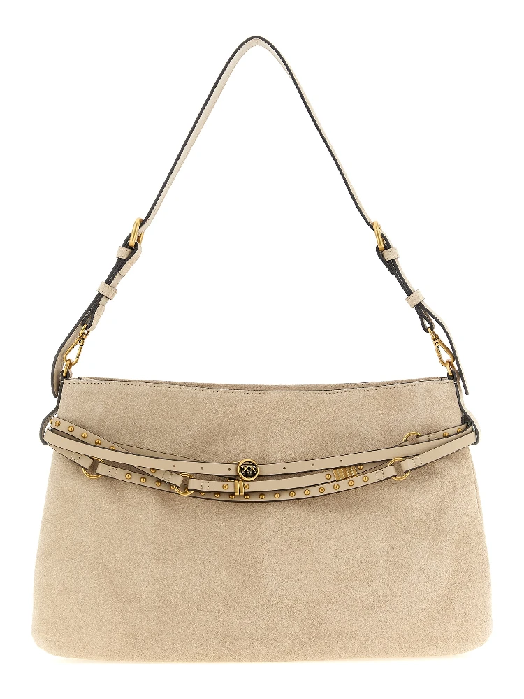 Beige Cowhide Shoulder Bag
