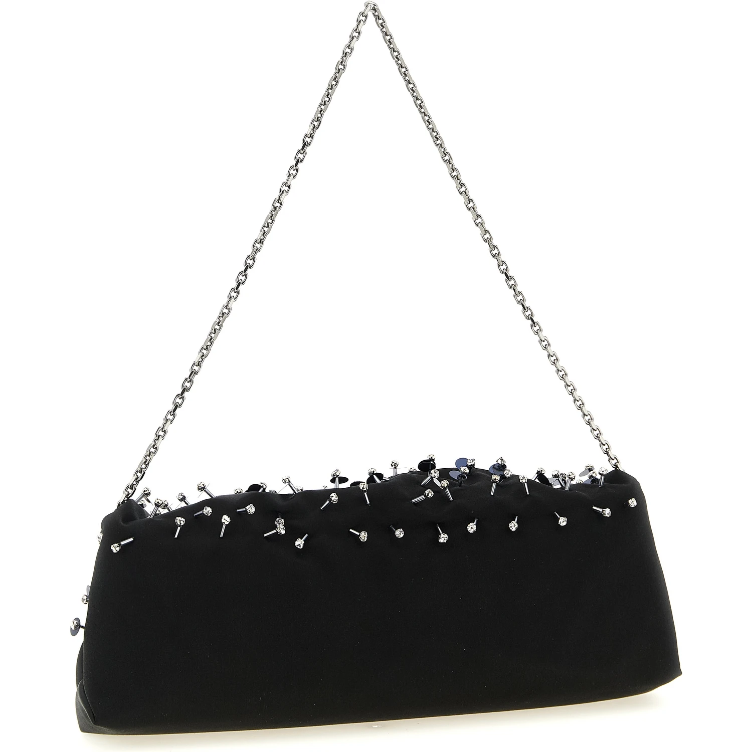 Black Viscose Clutch Bag