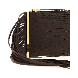 Brown Leather Clutch Bag